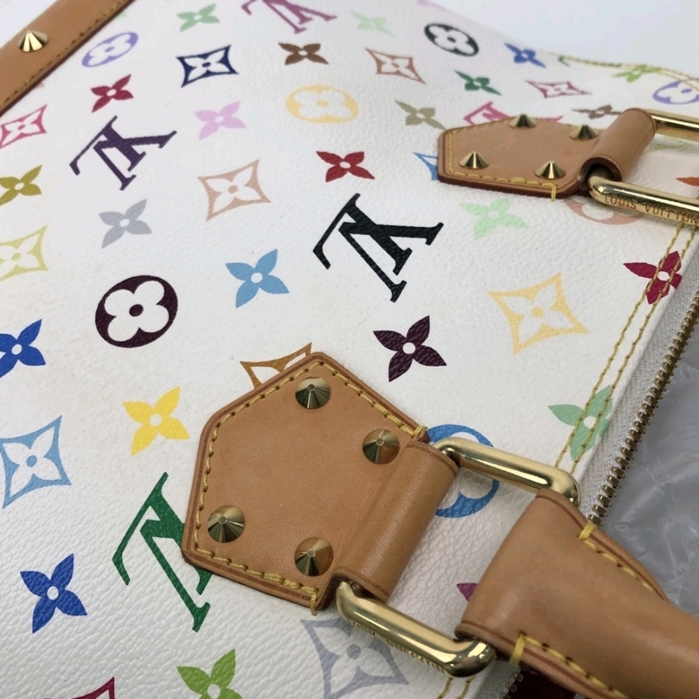 Rare!! LV x TM Louis Vuitton x Murakami Multicolor Monogram Alma PM WHITE CANVAS - Picture 9 of 16